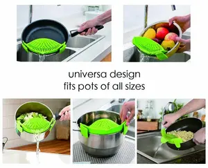 Clip on Silicone Colander Strainer - Kitchen Gadget