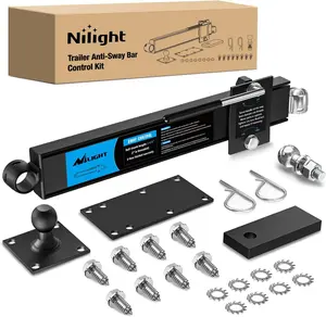 Nilight Adjustable Trailer Sway Control Kit - Bolt Adjustment, Simple Setup, On/Off Control, Double Friction Pads, Socket Clip, Truck Auto Vehicle Exterior Towing Accessories