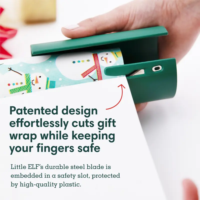 Little Elf Gift Wrap Cutting Tool (2-Pack) - As Seen on Shark Tank - Easy and Safe Wrapping Paper Cutting Tool 6