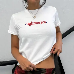Ughmerica Baby Tee, Liberal 4th of July shirt, 90s Y2K baby tee America 250 years Funny Fourth of July Protest 250th anniversary Baby tee