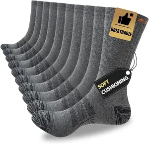 5/10 Pairs Mens Lightweight Athletic Crew Cushioned Breathable Work High Calf Long Boot SocksGift.