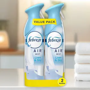Febreze Air Freshener Linen & Sky 8.8oz - Air Freshener Spray, Linen & Sky Scent, 8.8oz, Odor-Fighting, for Home Office