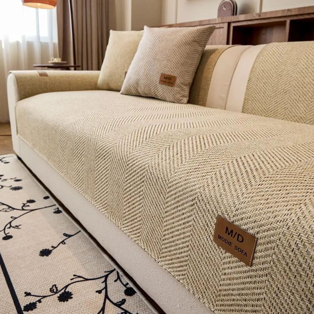 Solid Color Sofa Cover, 1 Count Non-slip Sofa Slipcover, Dustproof Sofa Cushion Cover, Couch Covers, Elastic Sofa Slipcover, Home Decor Supplies for L