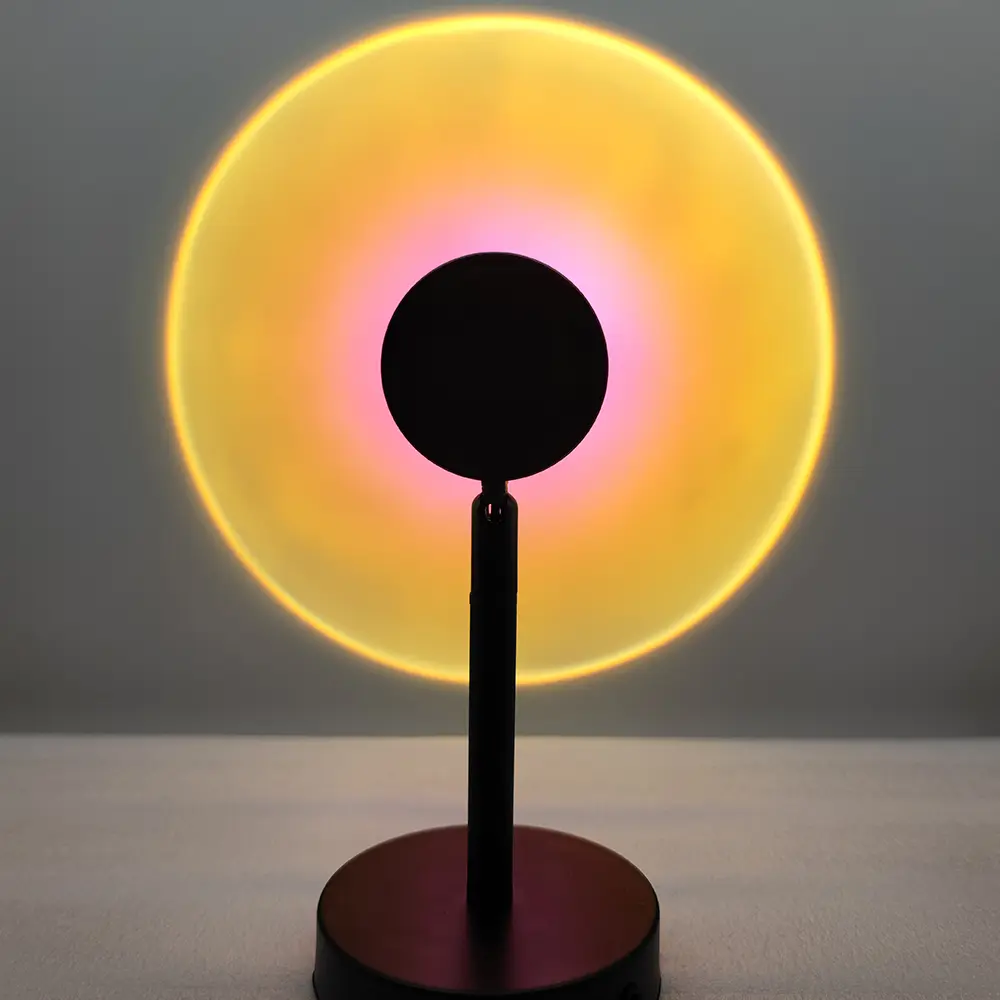 LED Projector Lamp - Romantic Sunset Rotating Rainbow Ambient Light, USB-Powered Floor Stand, Night Lights Bedroom, Aesthetic Decor for Living Room, Light Projection Projector Lamp