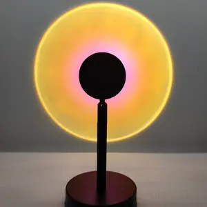 Romantic Sunset Projection Lamp,Rotating LED Rainbow Ambient Light,USB Powered Floor Stand Night Light For Living Room Bedroom Aesthetic Room Decor