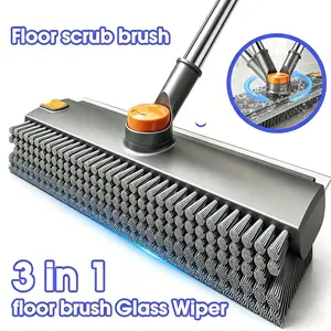 3-in-1 Adjustable Long Handle Scrub Brush | 90° Rotating Bristle + Scraper, Heavy Duty Household Cleaner for Indoor & Outdoor #CleanTok #HomeHacks #SummerCleaning