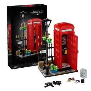 READ SHIPPING POLICY BEFORE ORDERRed telephone box building blocks Enlightenment building blocks EducationalToy,Best Gift Toy, Desktop AssemblyOrnaments for Home & OfficeDecoration children toy