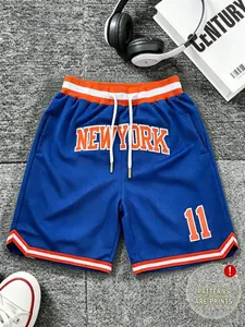 Men's NY 11 Retro Mesh Basketball Short Breathable Drawstring Sports Shorts