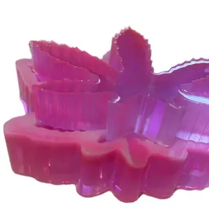 ResincraftsbyRenita Handmade Custom Trinket Box - Pink Leaf Shaped Resin Decorative Item with Unique Design & Edgy Style - Durable & Functional Art