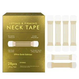 28PCS Neck Lift Tape - High Elasticity Water-Resistant Invisible Face Lift Straps, Reusable V Line Contouring Tool for Daily Use, Double Chin Appearance Improvement & Outdoor Photography