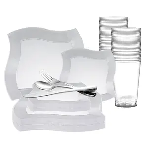 White Wave Plastic Wedding Value Set