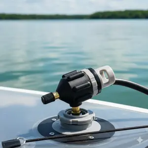 Multi-Size Quick-Connect Air Pump Adapter, Leak-Proof Valve Connector for Inflatable Boats, Pools, Tubes & Outdoor Water Sports Gear. Portable Hand Pump Accessory Fits Various Inflatable Valves.