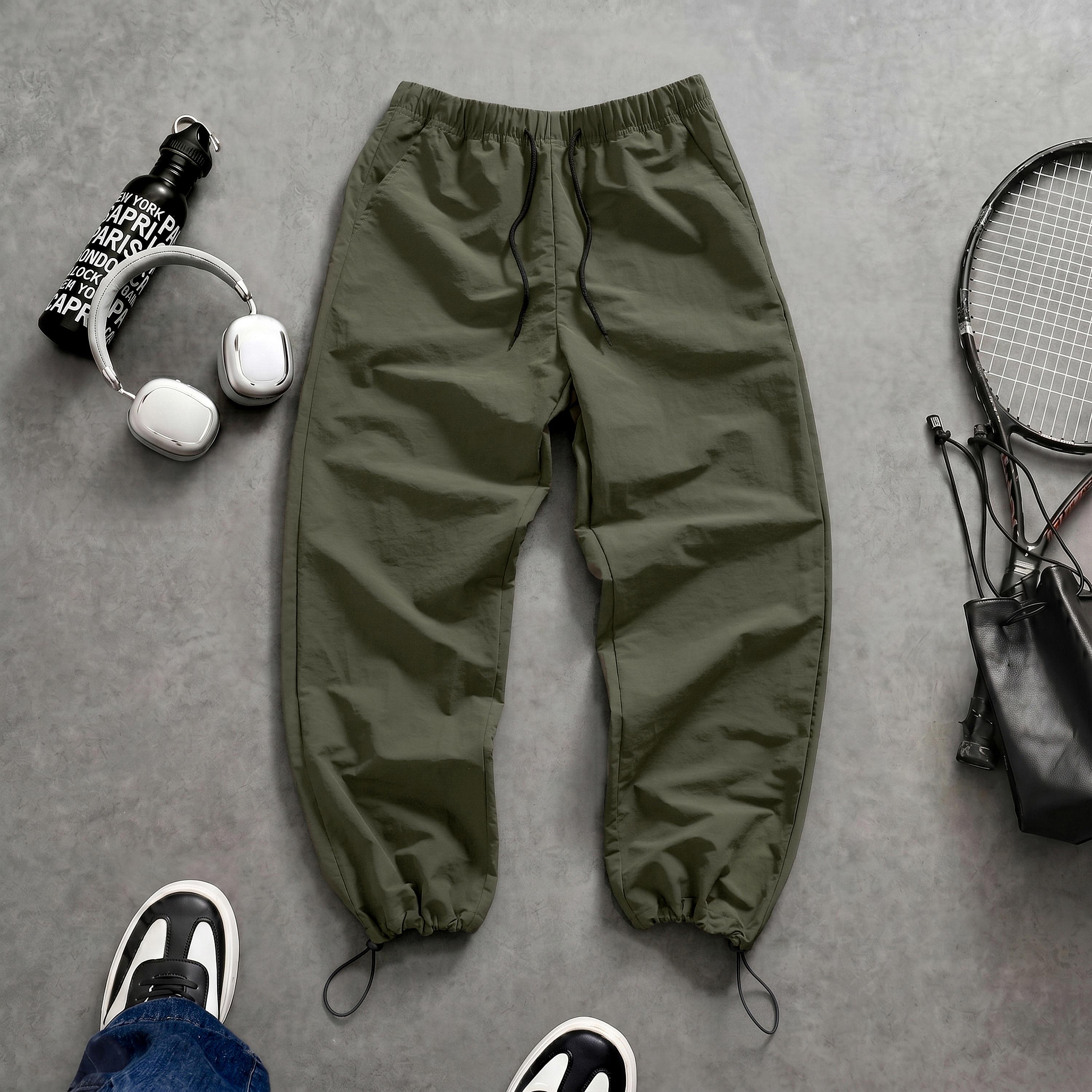 2-piece summer travel casual pants set, lightweight joggers with elastic drawstring cuffs, comfortable bottoms for vacations and outdoor activities