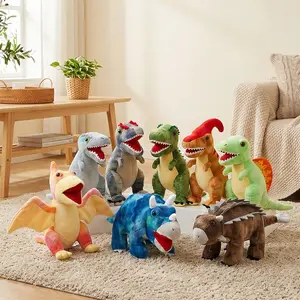 Realistic Dinosaur Plush Toy for Kids, Tyrannosaurus Rex Triceratops Doll, Elegant Decorative Figurine, Home Decoration Ornament