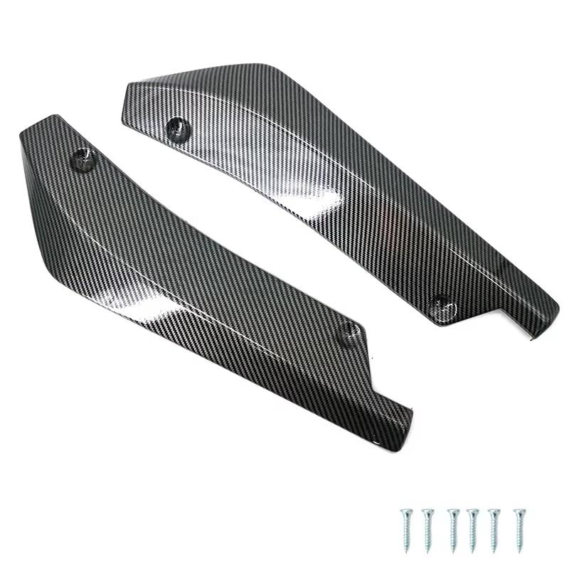 Adjustable Carbon Fiber Car Front Rear Bumper Strip Lip Spoiler Diffuser Splitter Scratch Protector Winglets Side Skirt Extension Universal Kit