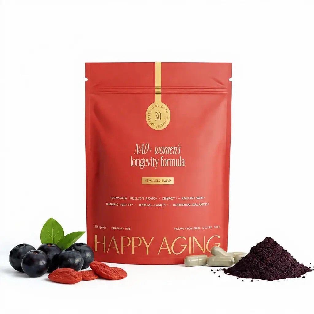 Happy Aging NAD+ Advanced Longevity Protocol with Resveratrol, CoQ10 & Urolithin A Brain Booster