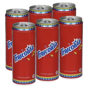 Frescolita can 12oz pack of 6. Venezuelan soft drink, sweet and fruity flavor. Beverage Soda