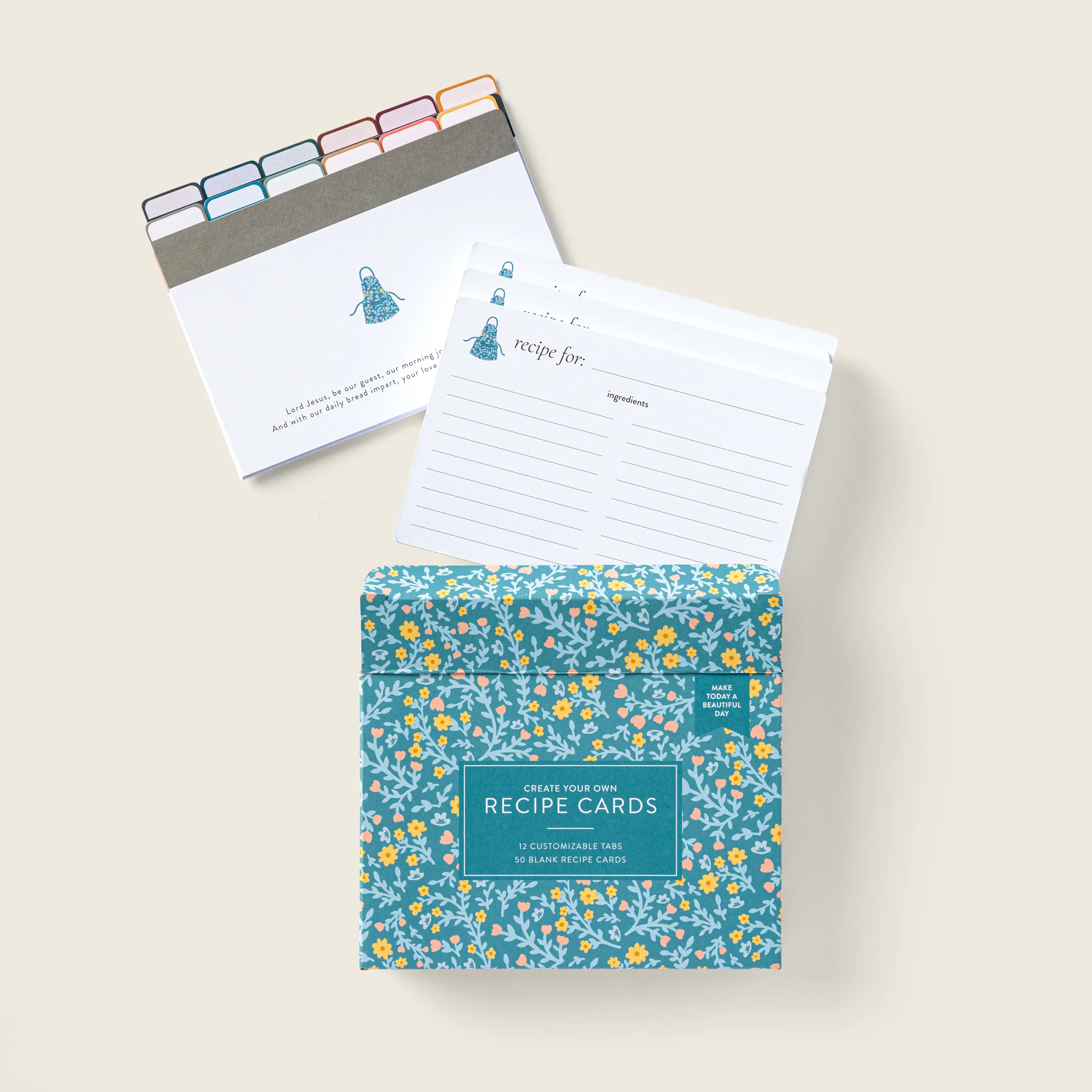 Blank Recipe Cards - These recipe cards match the look and feel of the recipe cards included in the Menus Series Packs. Each pack has 50 recipe cards designed with a cute floral apron icon. 