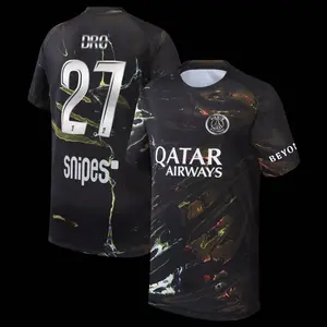 Unisex Soccer/Football Paris Saint-Germain Club Dro 27 2025/26 Night Edition Stadium Replica Jersey - Black