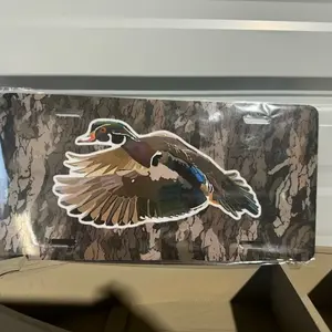 Timber camo with wood duck license plate