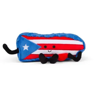 Puerto Rico Flag and Coqui Symbol Plush Toy - Soft Island Shaped Plush