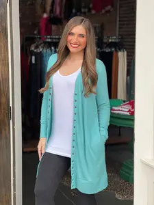 Snap Button Cardigan Ash MInt