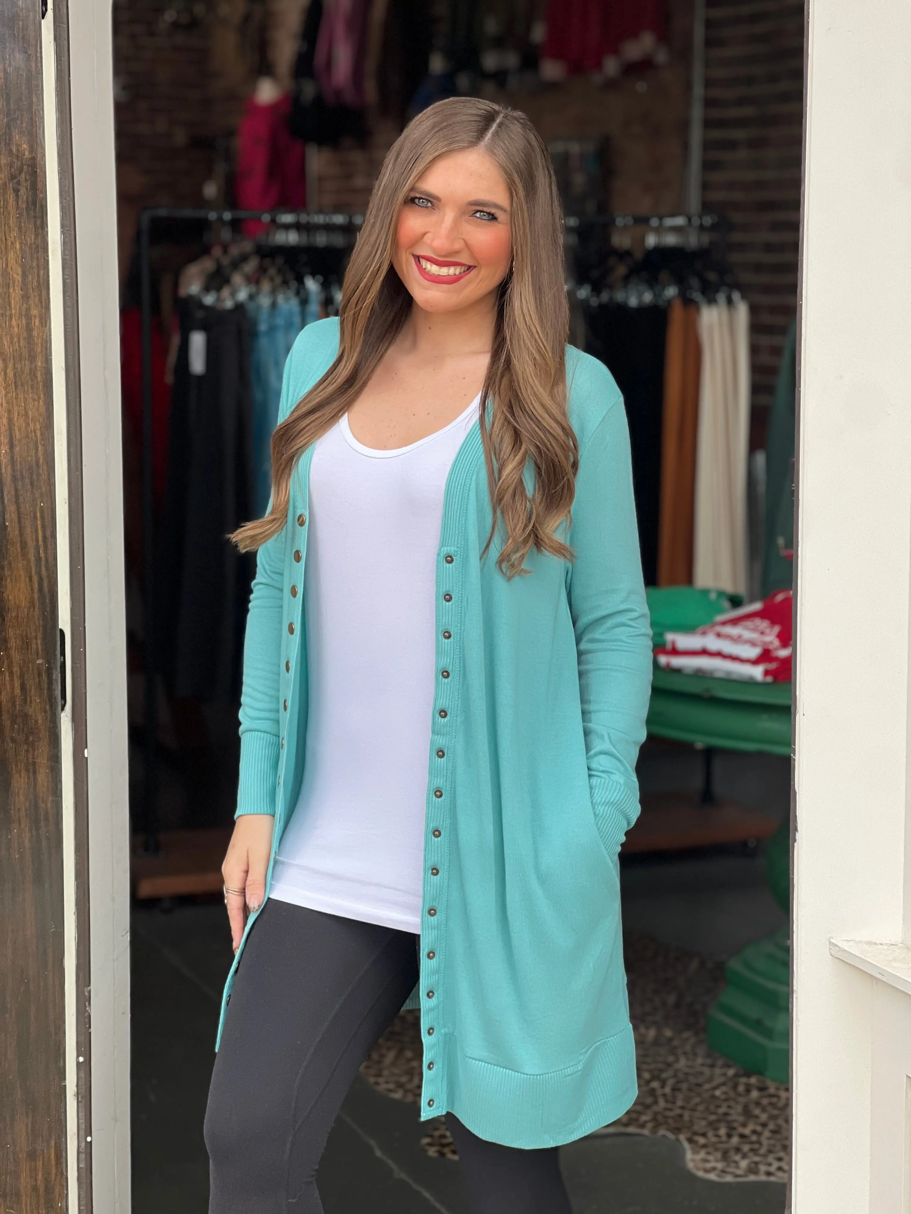Snap Button Cardigan Ash MInt Snap Button Cardigan Ash MInt