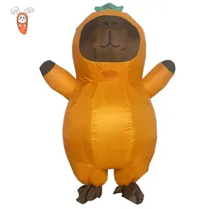 Cartoon Capibara Costume Inflatable Mascot For Adult Fancy Halloween Cosplay Birthday Party Dress Inflated Garment Air Blow Suit