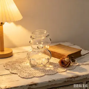 Popular on campus: 50ml tilted-head bear bottle for sample tasting, small liquor bottle, powder material dispensing bottle, sealed bottle with aluminum cap