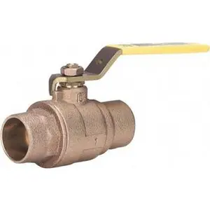 Milwaukee 1" Bronze 2-Piece Large Port Ball Valve - Solder Ends, Lever Handle, 600 WOG, 150 WSP (Model BA-150A-100)