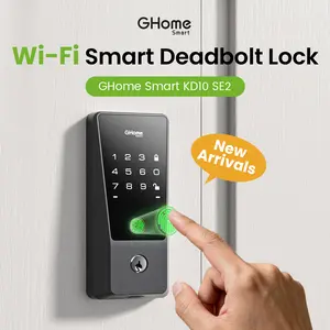 GHome Smart 5-in-1 Wi-Fi Fingerprint Door Lock with Keypad, App and Voice Control, Keyless Smart Lock for Home, Apartment, Office or Garage, KD10 SE2