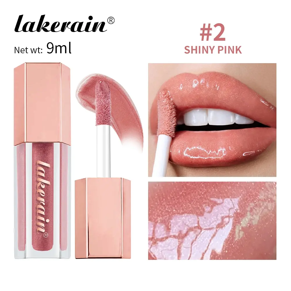 2 Counts Shiny Lip Gloss, Waterproof & Non-Sticky Lip Tint | Hydrating Juicy Gloss with Mirror Finish | Long Lasting No Smudge Lipstick for Daily Wear & Date Night, 8 Shine Colors Optional