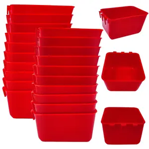 20 Pcs Chicken Coop Feeder Water Cup,16 oz Cage Cups Chicken Feeder Waterer, Cage Cups Birds Hanging Feeders, Chicken Feeder Water Bowl for Parakeet Poultry Pigeon Bunny Wire Cage (Red)