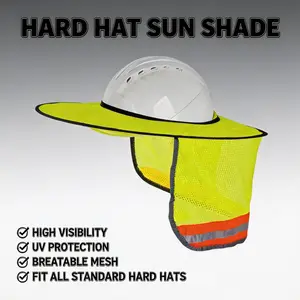 Hard Hat Sunshield - Upgrade Full Brim Neck Sunshade Cover with Reflective Strip for Hardhats