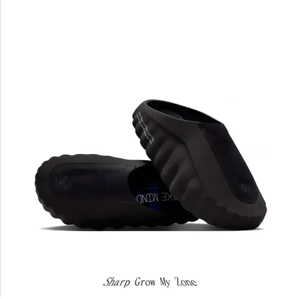 Black & Blue Retro Thick-Sole Perforated Slides, Breathable Non-Slip Versatile Indoor & Outdoor Casual Sandals