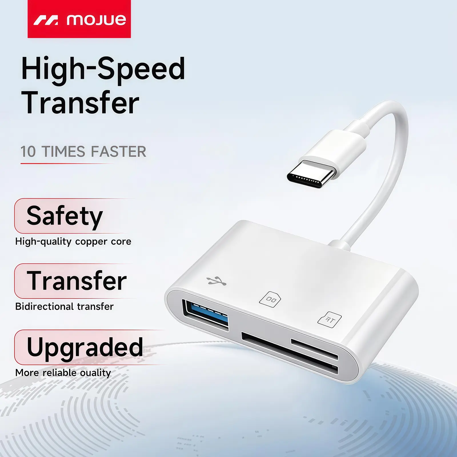 5-in-1 SD Card Reader with Lightning+Type C - SD+TF+USB Support for iPhone/iPad, High Speed USB 3.0 Plug & Play Adapter, Dual USB-C & Lightning Interface, Fast Transfer, No App Needed for Digital Photography