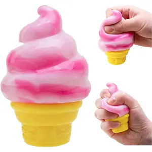Ice Cream Squeeze Squishy, Ice Cream Cone Squishy, Slow Rise Sensory Fidget Toy, Easter Basket Stuffers Party Favors Summer Sensory Stress Relief