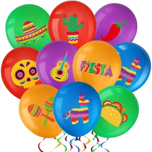 45 Pcs Fiesta Balloons, Taco, Cinco De Mayo, Mexican Party Decorations for Festivals, Weddings