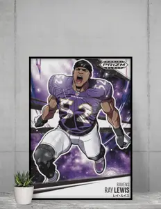 Prizm 2026 Black Manga Ray Lewis 12x17 Poster Baltimore Ravens