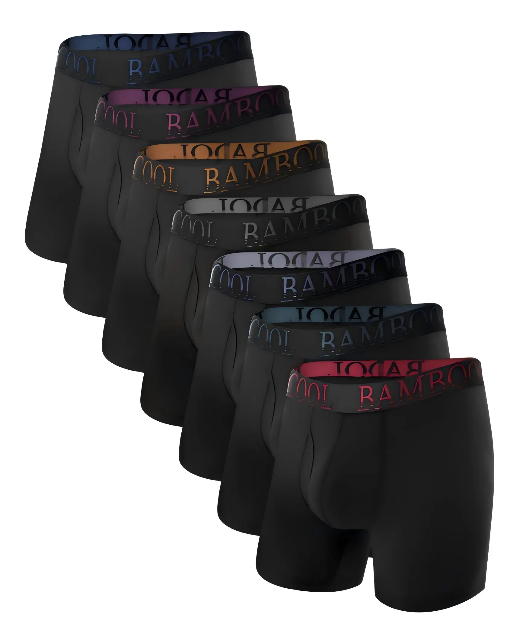 Bamboo Cool Menswear - 92% Bamboo Viscose & 8% Spandex Boxer Briefs, Breathable 3D U-Shaped Pouch, Seamless Back, No-Wedge Design, Four-Way Stretch, Machine Washable, Elastic, Comfortable & Stylish Underwear for Men
