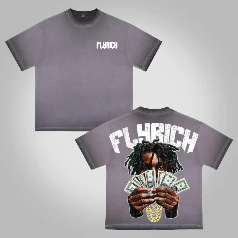 Sopula Vintag Flyrich Rich Boys Graphic Print Washed Cotton T-Shirt!!