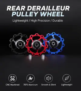 ICANIAN 11T Rear Derailleur Jockey Wheel Set, Ultralight 6.5g CNC Aluminum Pulleys with Ceramic Bearings for Shimano & SRAM, Friction Reduction for MTB & Road Bike Cycling