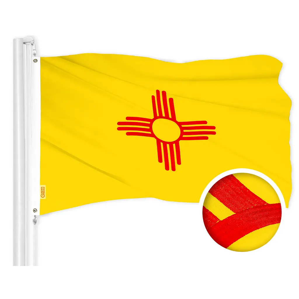 New Mexico State Flag 300D Embroidered Polyester 3x5 Ft