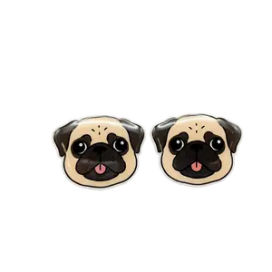 Pug Fawn Stud Earrings