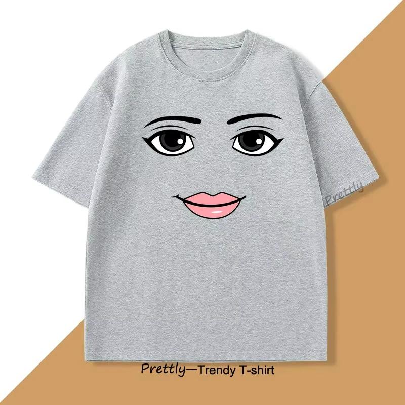 Novelty Robloxs Woman Face Game Meme Tshirt Men Women Cotton Round Neck Short Sleeve Print T Shirt Mens Clothing Summer Top Tee Casual Menswear
