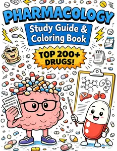 Pharmacology Study Guide & Coloring Book: A Visual Guide and Interactive Book Covering the Top 200+ Drugs, Including Mechanisms of Action, Side ... for Nursing, Pharmacy, and Medical Students