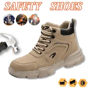Safety Work Boots For Men Anti Smash Anti Puncture Steel Toe Non-Slip