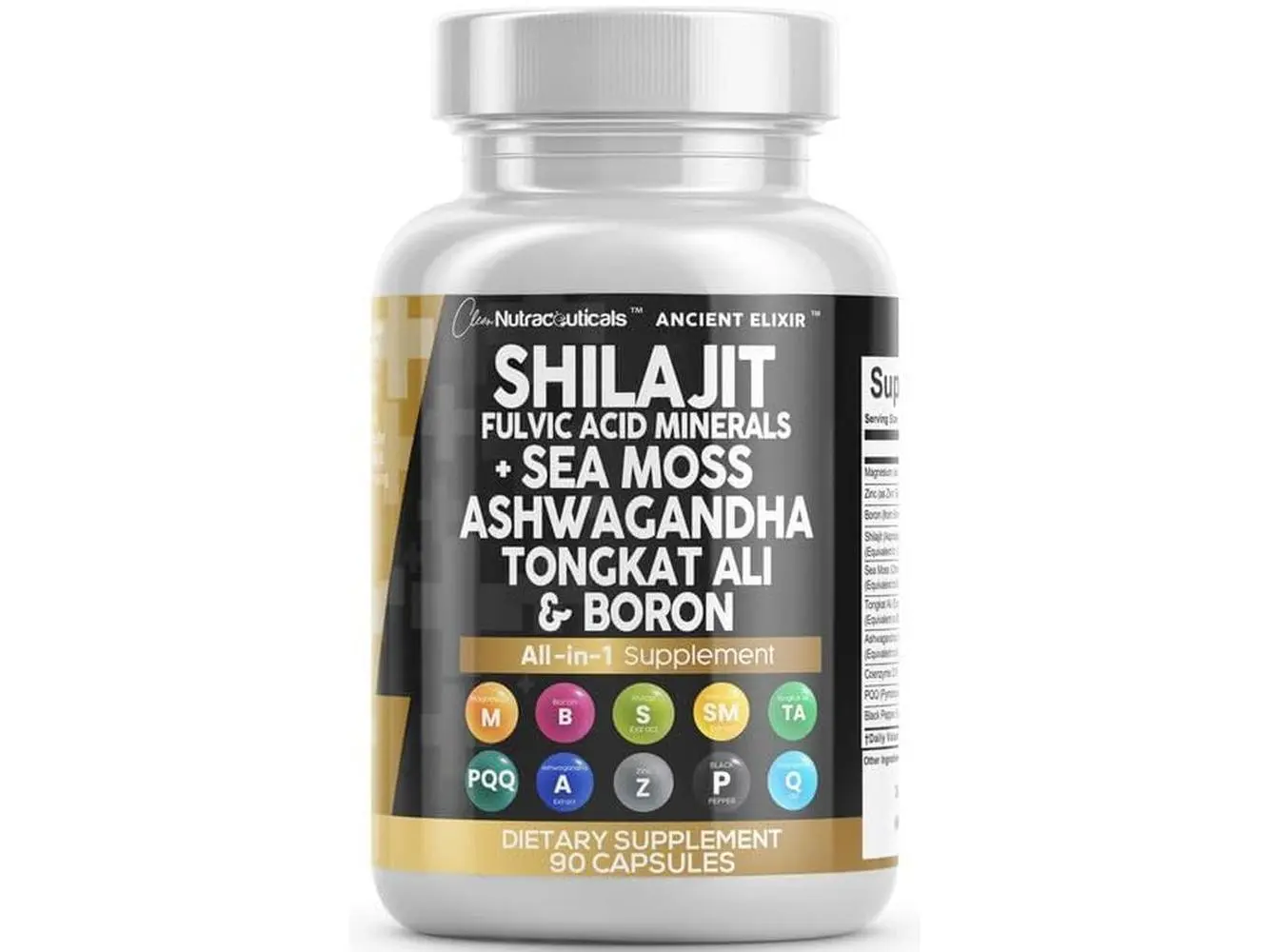 Clean Nutraceuticals Shilajit Fulvic Mineral Supplement with Sea Moss For Optimal Health & Wellness - Ancient Elixir Clean Nutraceuticals Shilajit Fulvic Mineral Supplement with Sea Moss For Optimal Health & Wellness - Ancient Elixir
