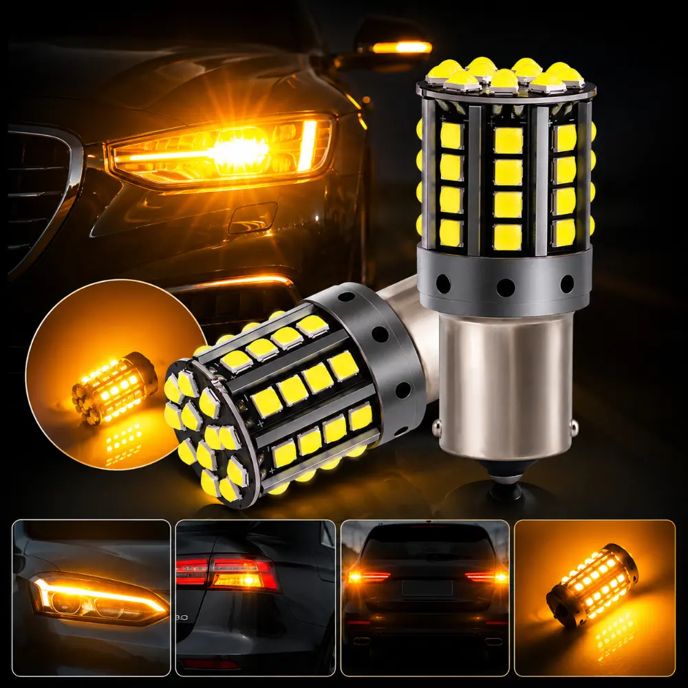 YoBis 2PCS 1156 BA15S Super Bright LED Turn Signal Lights, 44SMD 3030 3D Chips, 12-80V Heavy Duty Truck Accessories, Anti-Flicker 6000K Brake/Reverse/Parking Trailer Lights for Trucks SUVs Pickups, Trailer Light