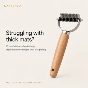 KAVRENLO Precision Grooming Rake — Gentle Mat & Knot Removal Tool for Dogs